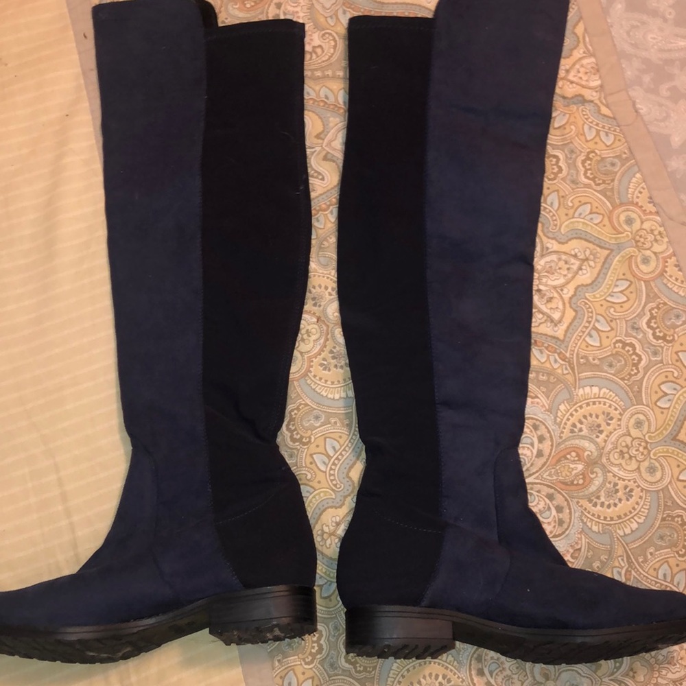Unisa blue suede over the knee boots